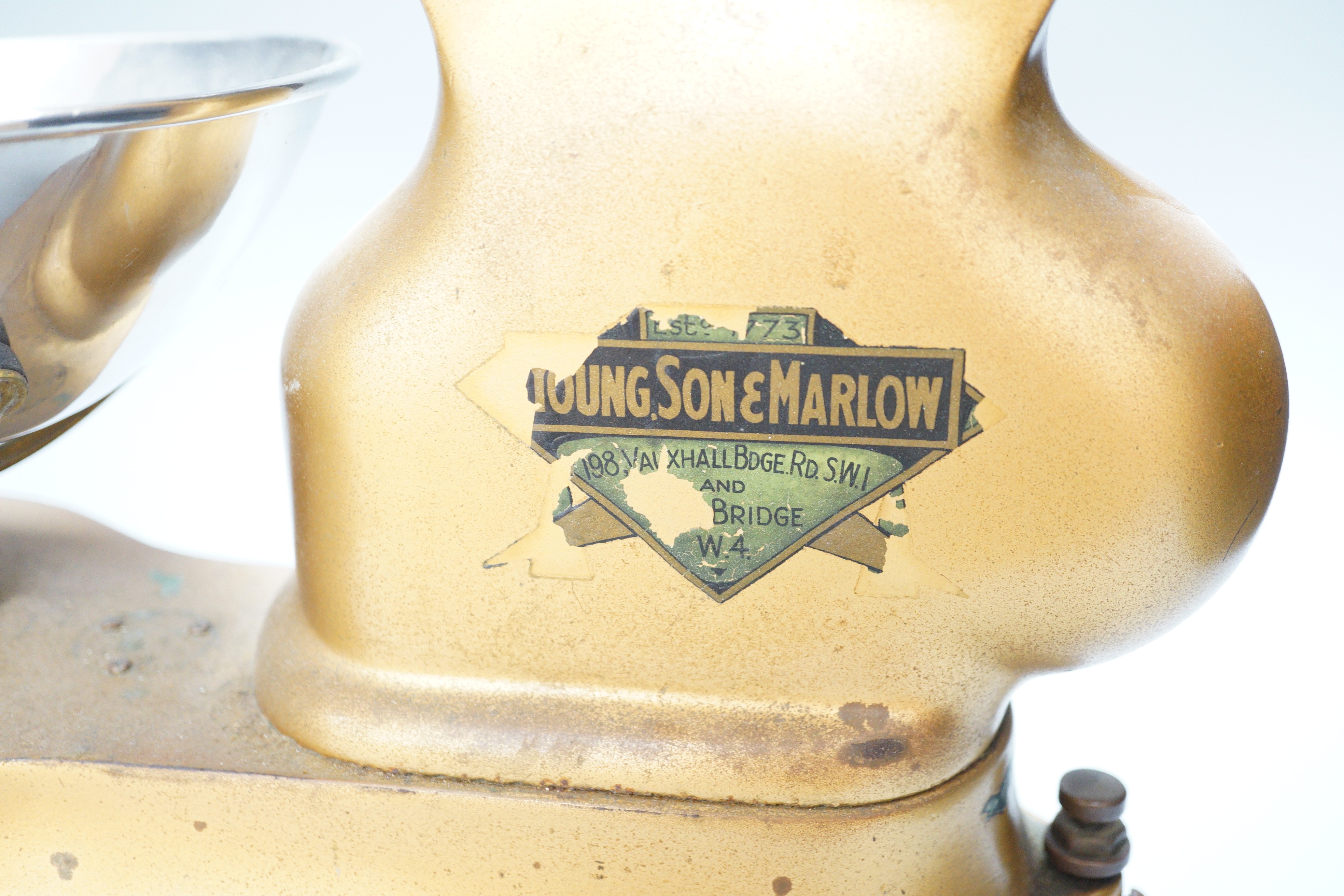 A Young Son & Marlow confectioner's weighing scale, 44cm